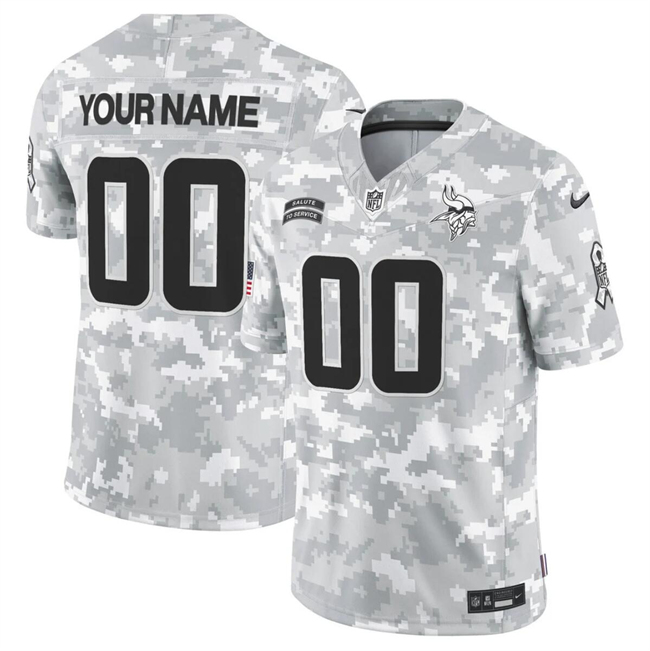 Men's Arctic Camo Minnesota Vikings Active Player Custom 2024 F.U.S.E Salute to Service Limited Stitched Football Jersey